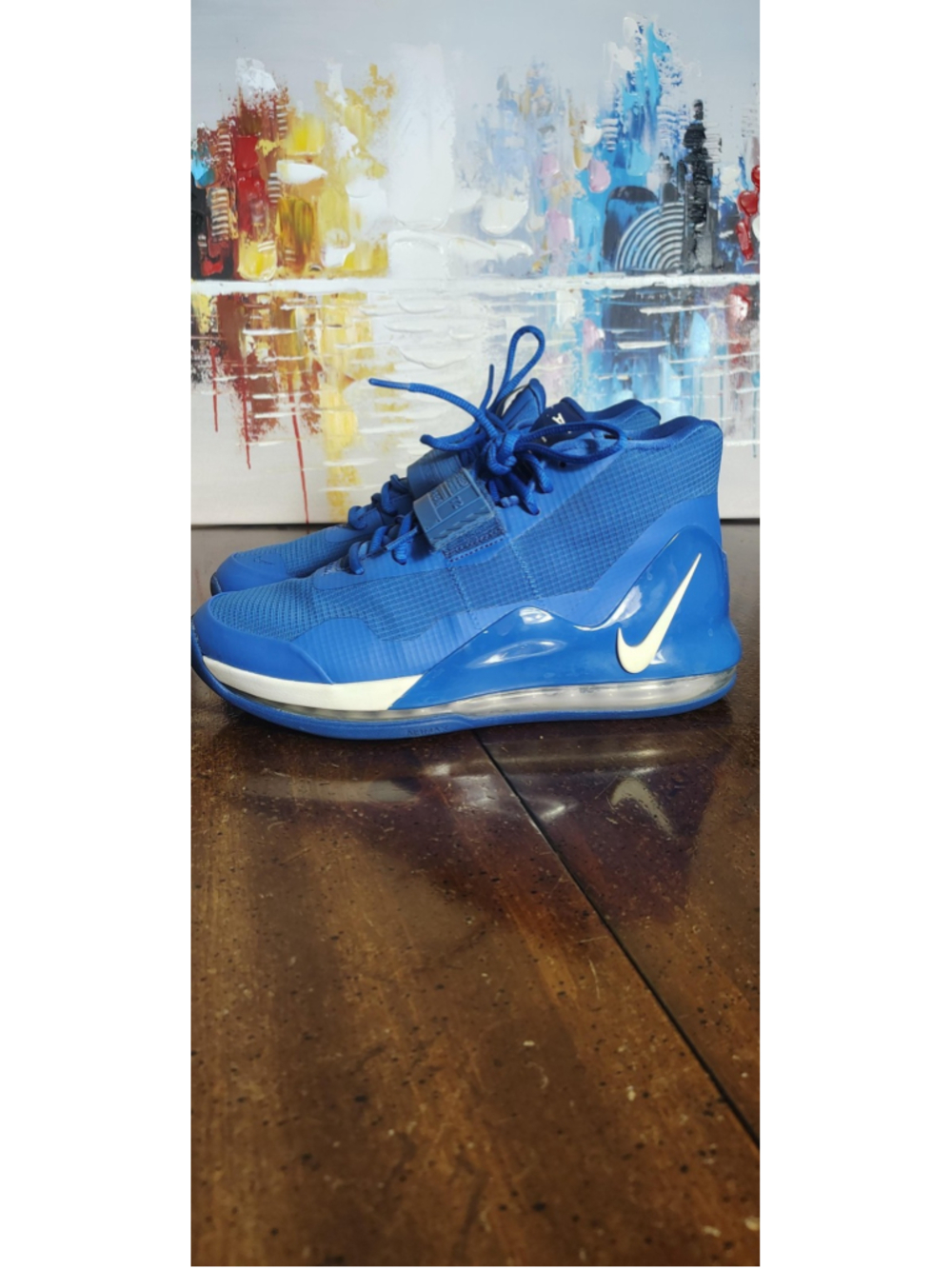 Nike Air Force Max Shoes Mens Size 9 Blue Mid Top Basketball Sneakers Trainers